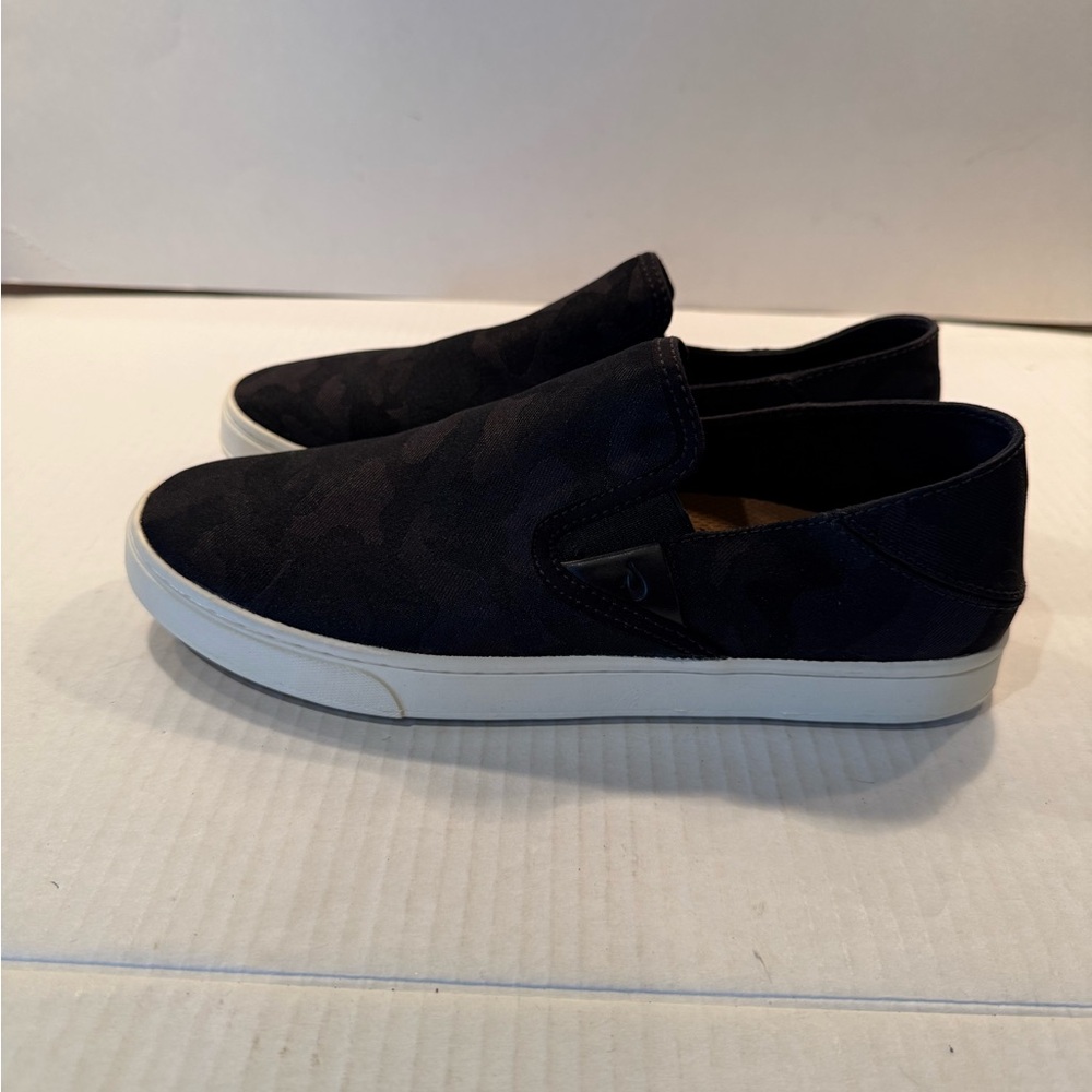 Olukai Black Camo Slip Ons